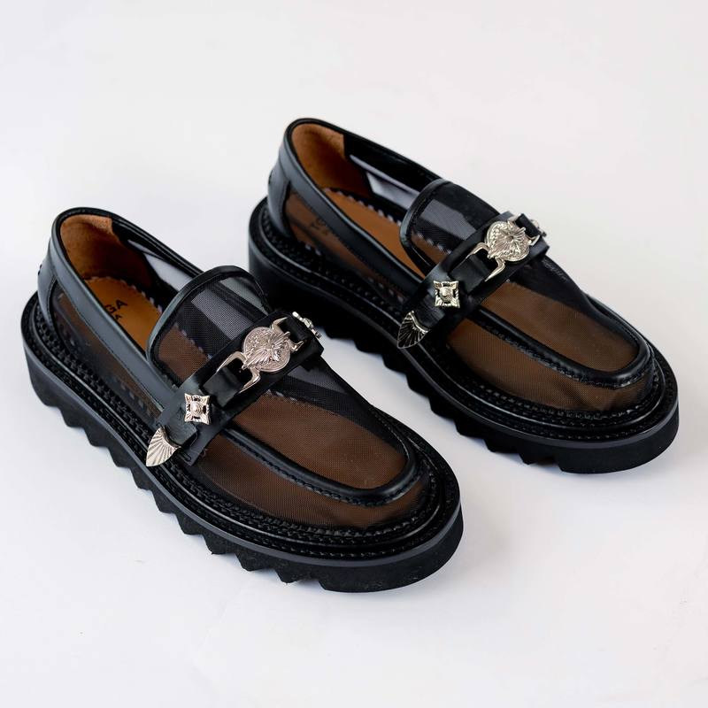 TOGA PULLA 黒 メッシュ ミュール 37 Toga Pulla Mesh Loafer - Black | Garmentory