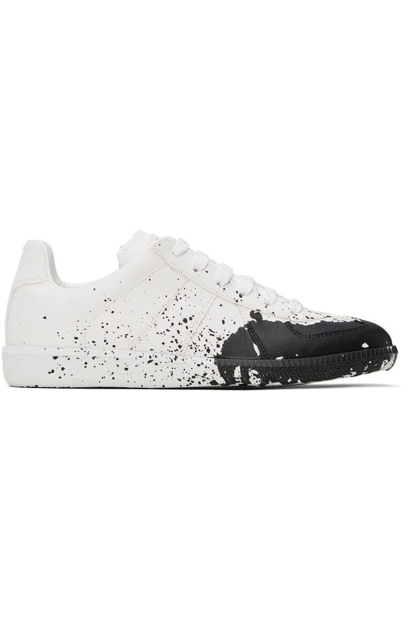 【Maison Margiela】Replica Paint Sneakers White:Black Maison Margiela Replica Paint Splatter. Size 40.5 (7.5) | eBay