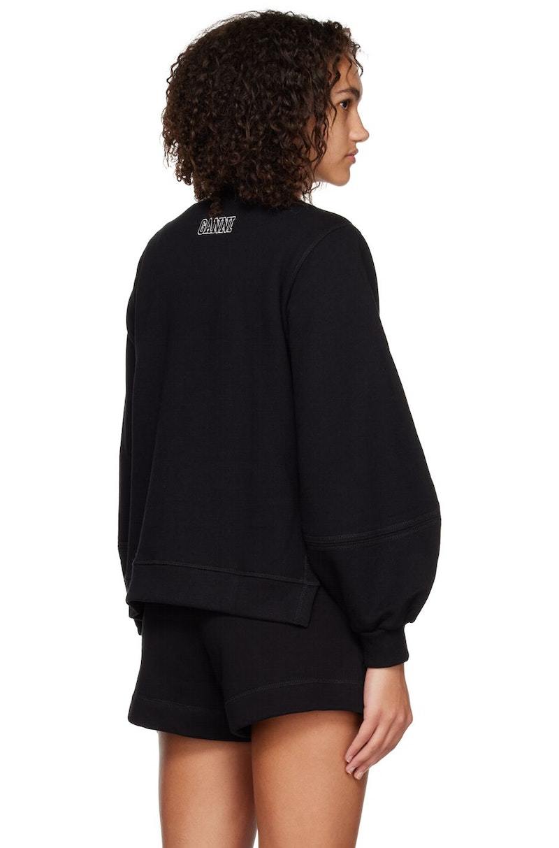 GANNI Balloon Sleeve Sweatshirt - Black | Garmentory