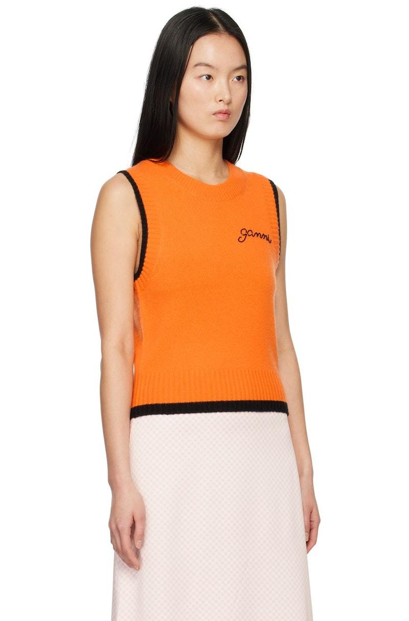 GANNI O-Neck Vest - Orangeade | Garmentory