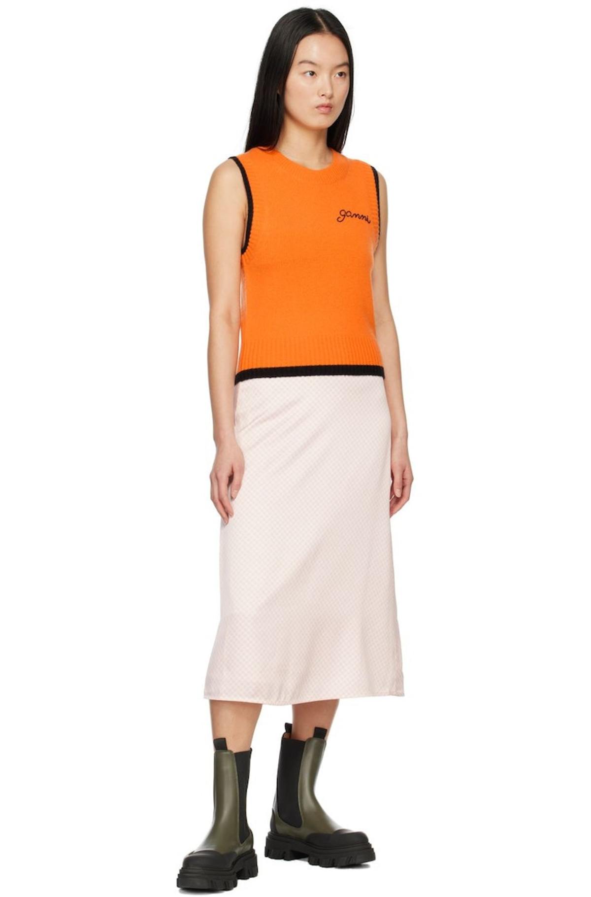 GANNI O-Neck Vest - Orangeade | Garmentory