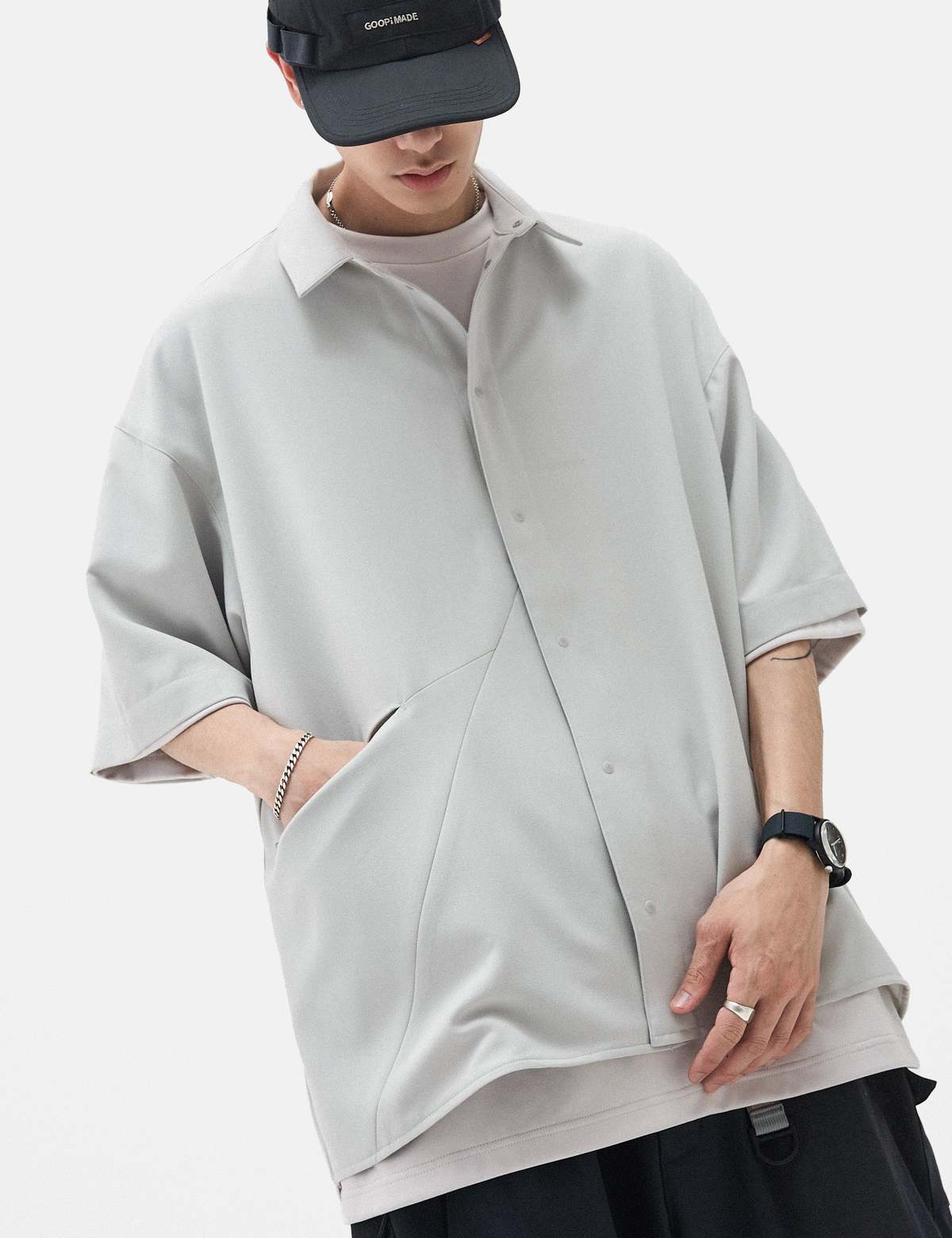 GOOPiMADE GNV-17 SOFTBOX Parabola Big Shirt - Tech-Grey | Garmentory