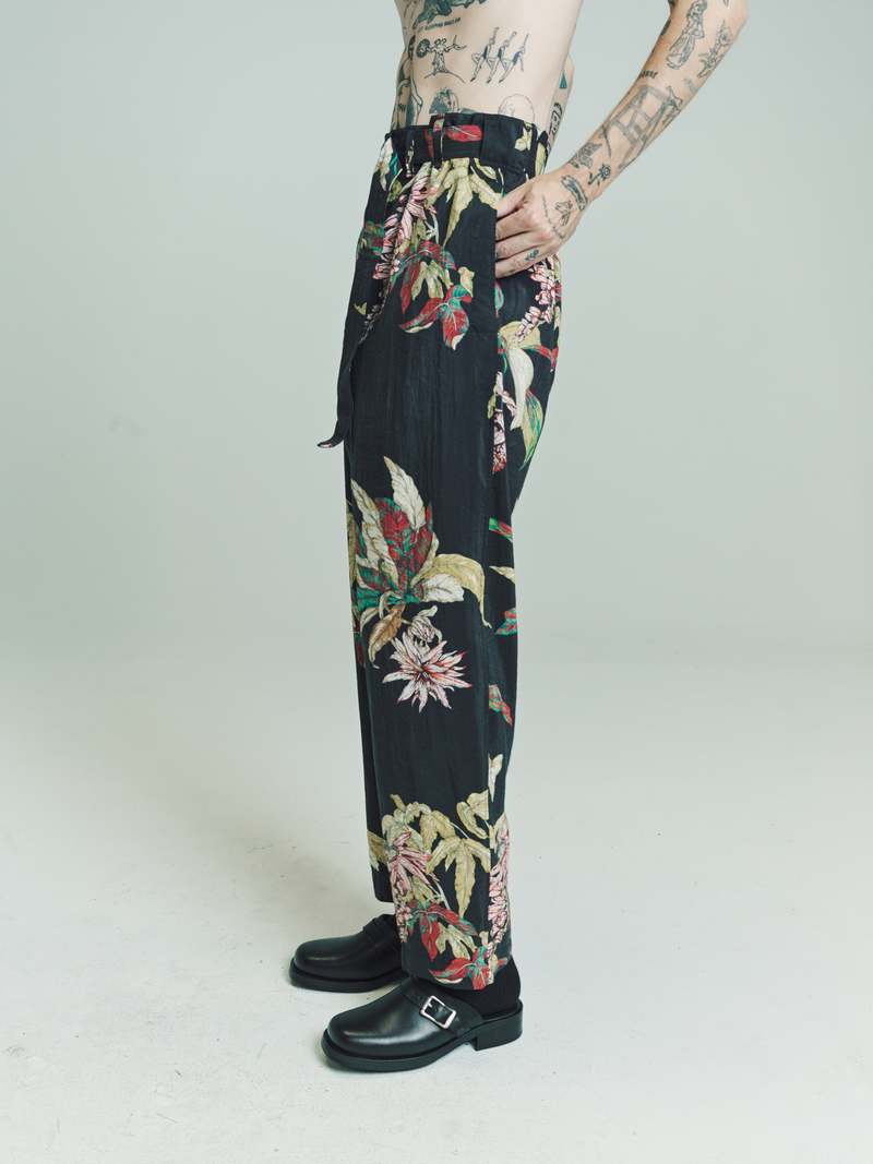 Lemaire Tropical Silk Belted Loose Pants - Print Lemaire Tropical Silk Belted Loose Pants - Print