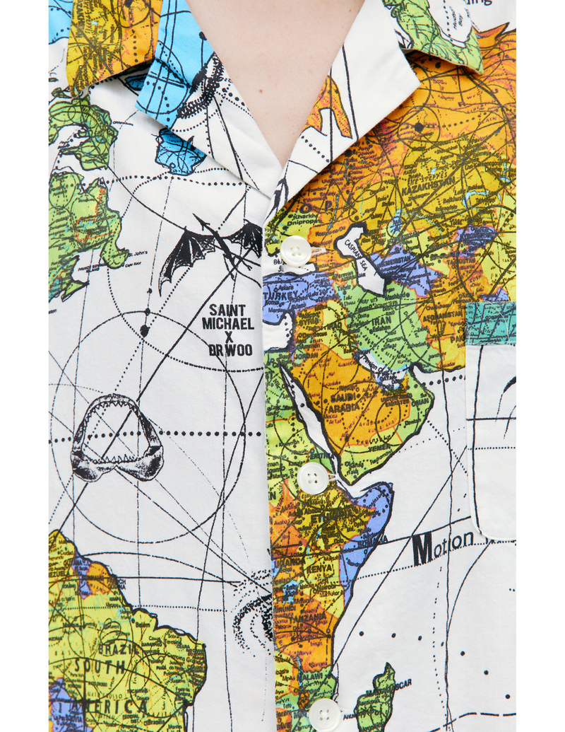 SAINT MICHAEL DR.WOO WORLD MAP SHIRT XL