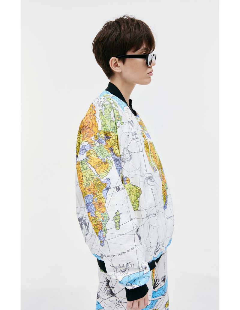 Saint Michael X Dr. Woo World Map Bomber Jacket | Garmentory
