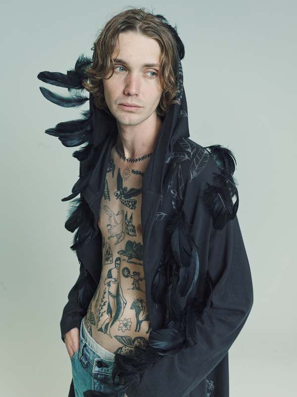 希少 NUMBER (N)INE 08ss BIRDS期 カシミヤ 紐 ストール Number (N)ine Archive Birds Finale Piece Cashmere Hooded Long Cape
