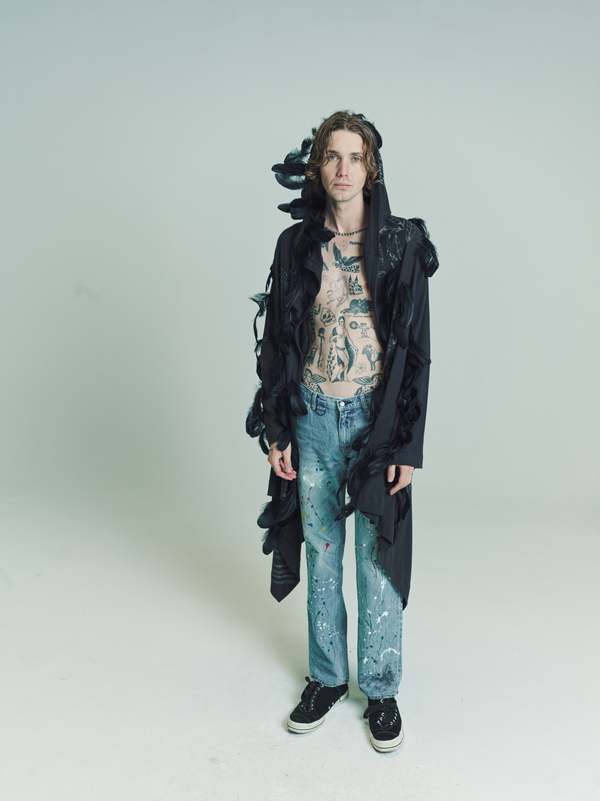 【BIRDS期 】NUMBER (N)INE カシミヤ混 ベスト アーカイブ Number (N)ine Archive Birds Finale Piece Cashmere Hooded Long Cape