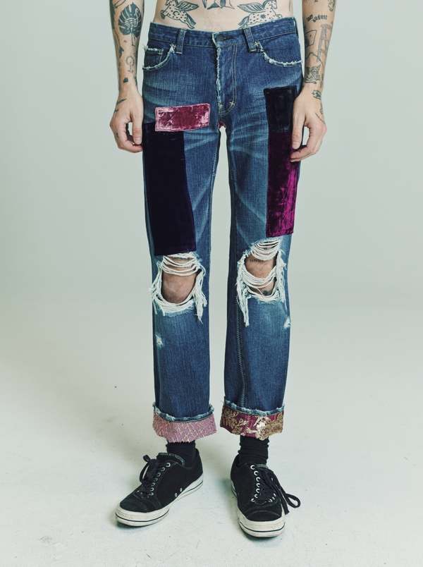 Number (N)ine Archive Touch Me I'm Sick Jeans W/ Velvet Patches