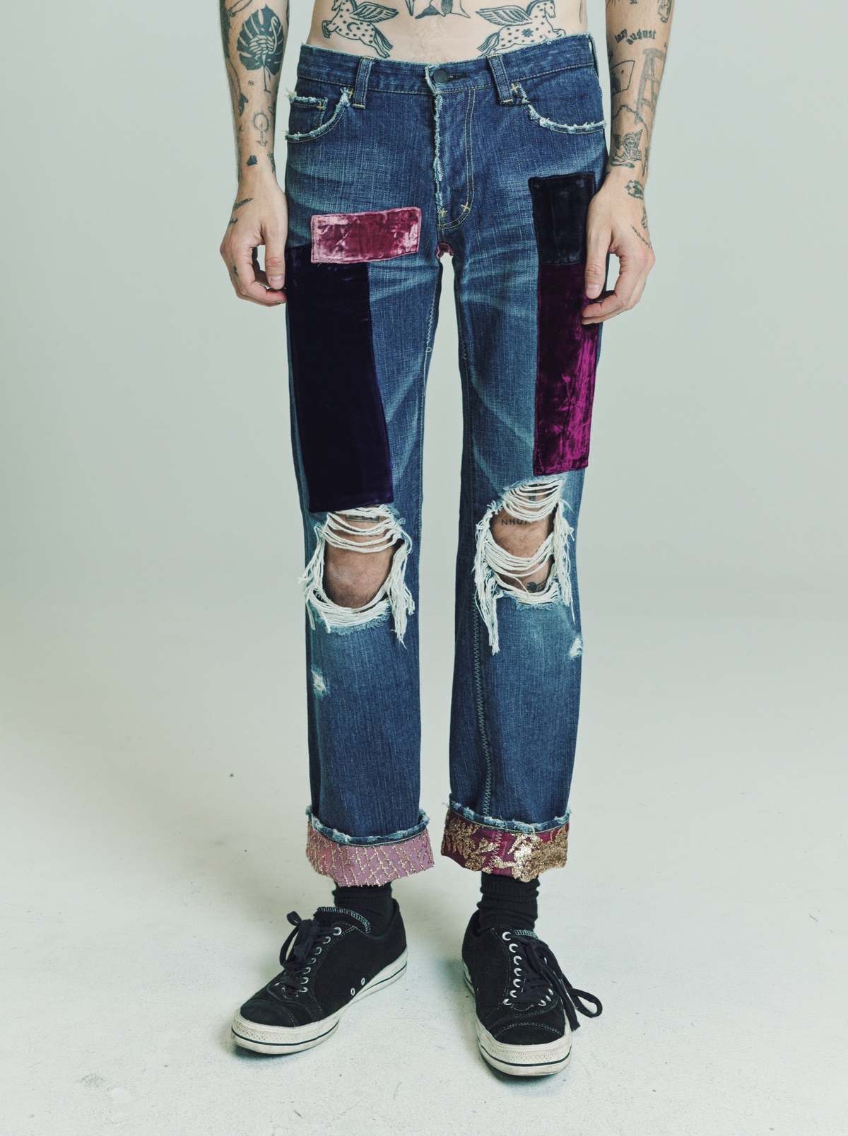 Number (N)ine Archive Touch Me I'm Sick Jeans W/ Velvet Patches