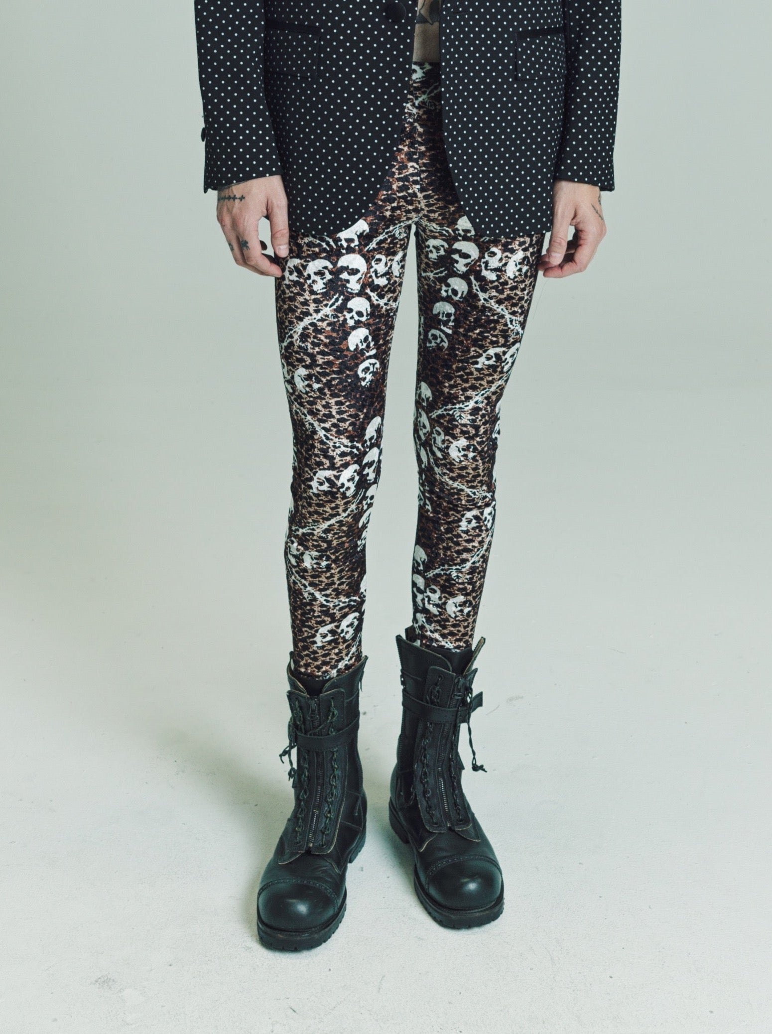 Number (N)ine Archive Welcome To The Shadow Velour Skull Stretch 