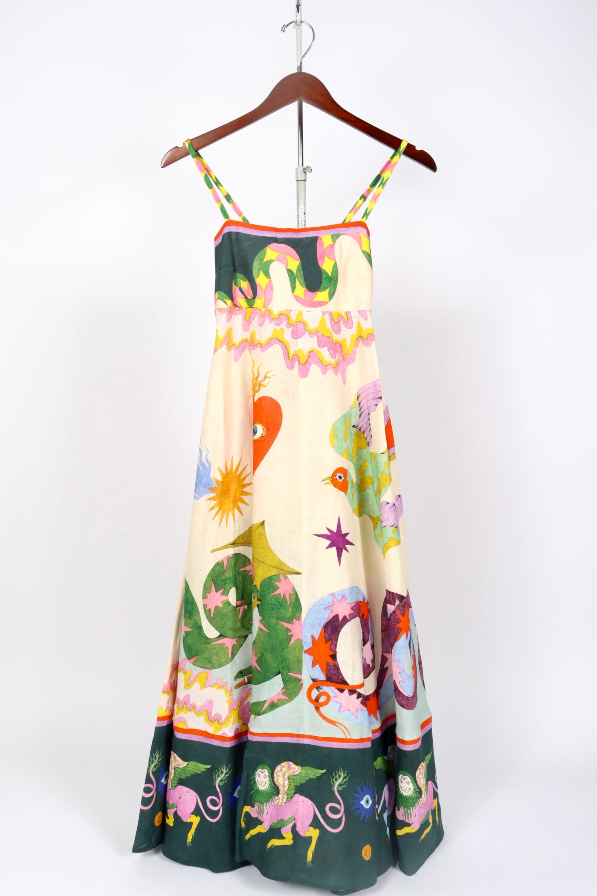 uk linen dresses 100% Linen Loose Fit Button Waist Gathered Maxi Dress LUNA  LINTICO-UK