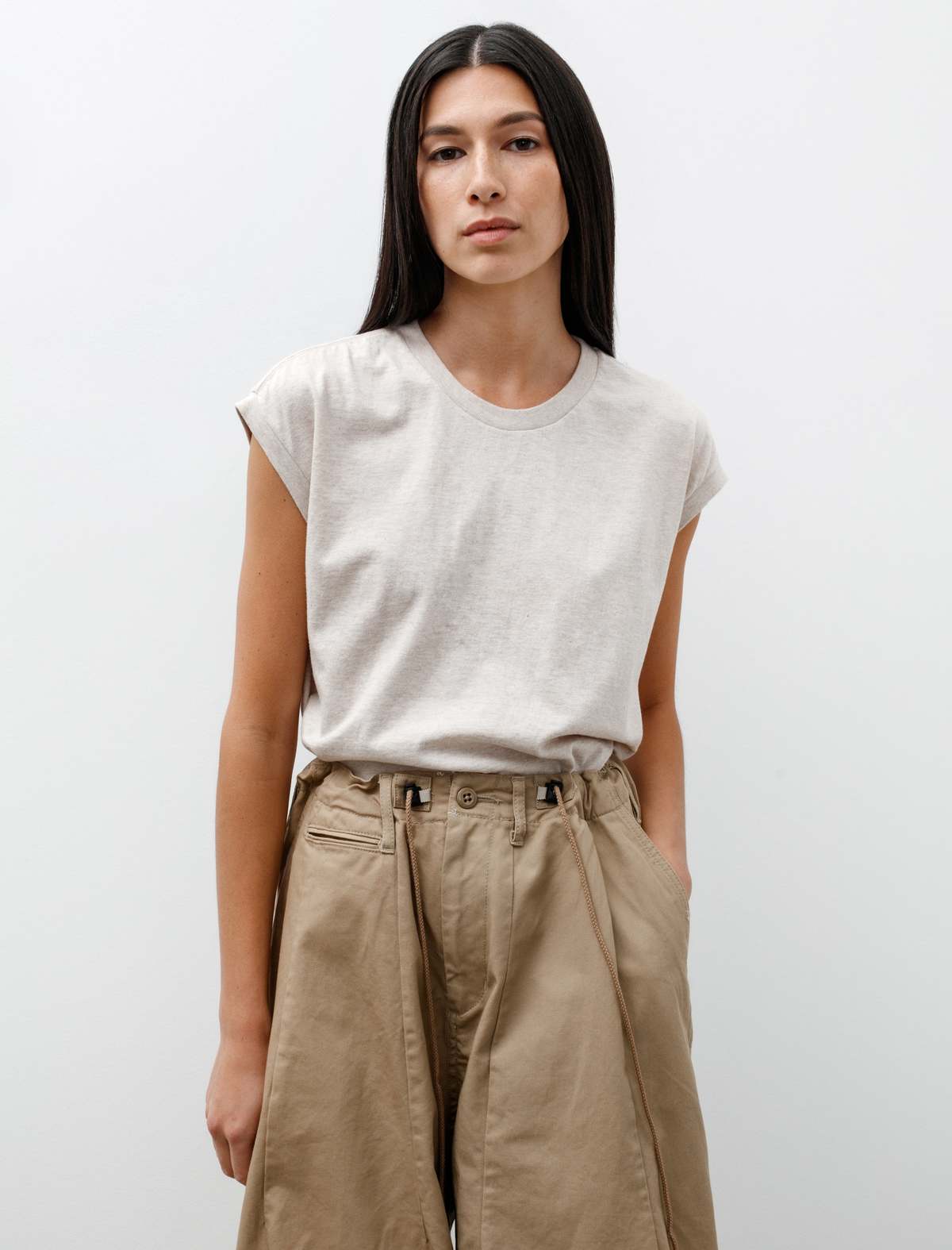 Auralee Seamless Crew Neck Sleeveless Top - Brown | Garmentory