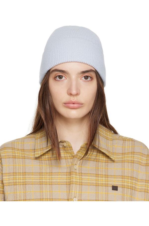 Acne Studios Logo Beanie - Blue | Garmentory