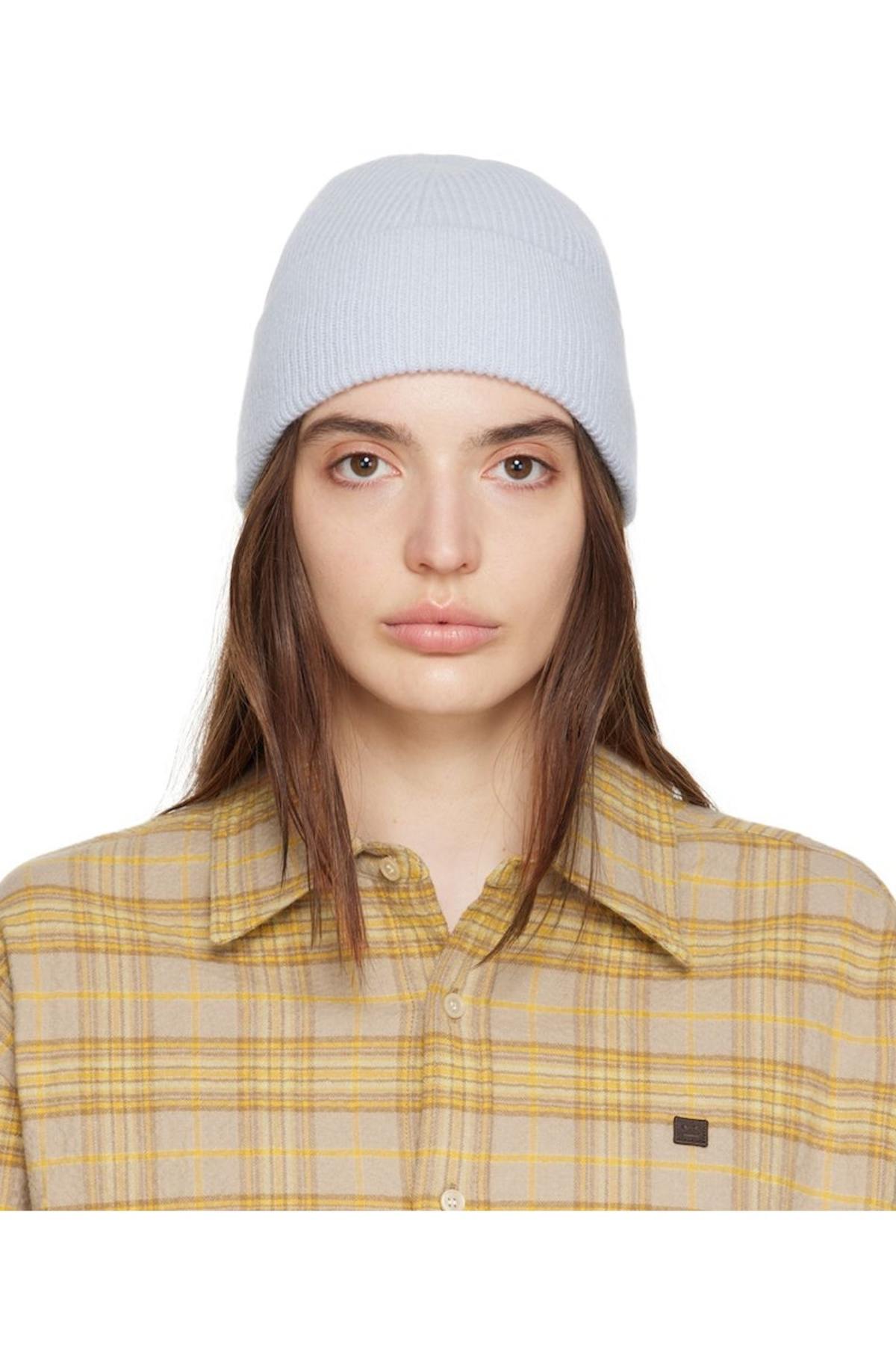 Acne Studios Logo Beanie - Blue | Garmentory
