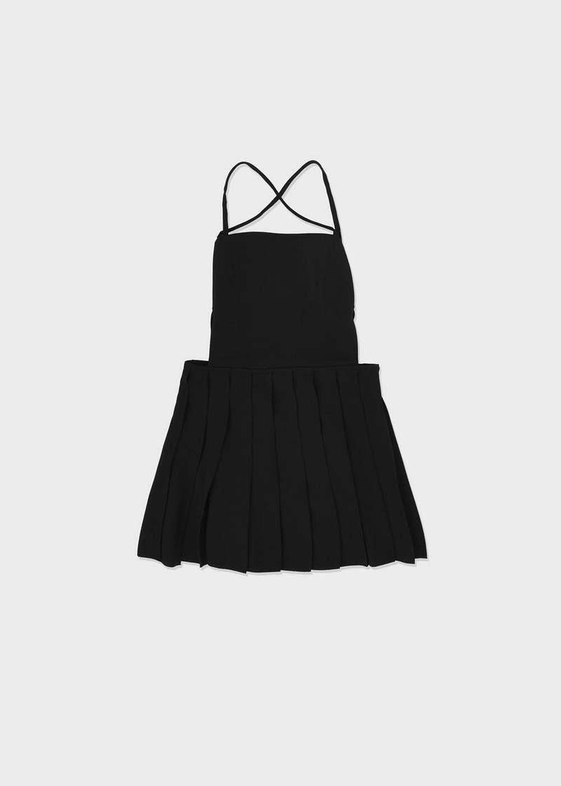 ワンピース LOW CLASSIC : 25SS / PLEATED MINI DRESS (2COLORS) LOW CLASSIC Pleated Mini Dress - Black | Garmentory