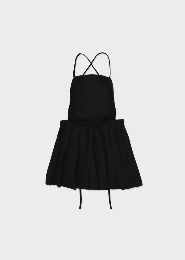 Low Classic Pleated Mini Dress Black