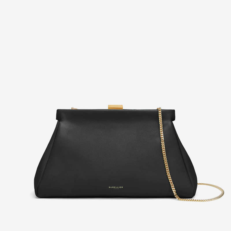 バッグ Demellier Canneas Clutch Smooth # DeMellier London The Cannes Smooth Leather Clutch - Black