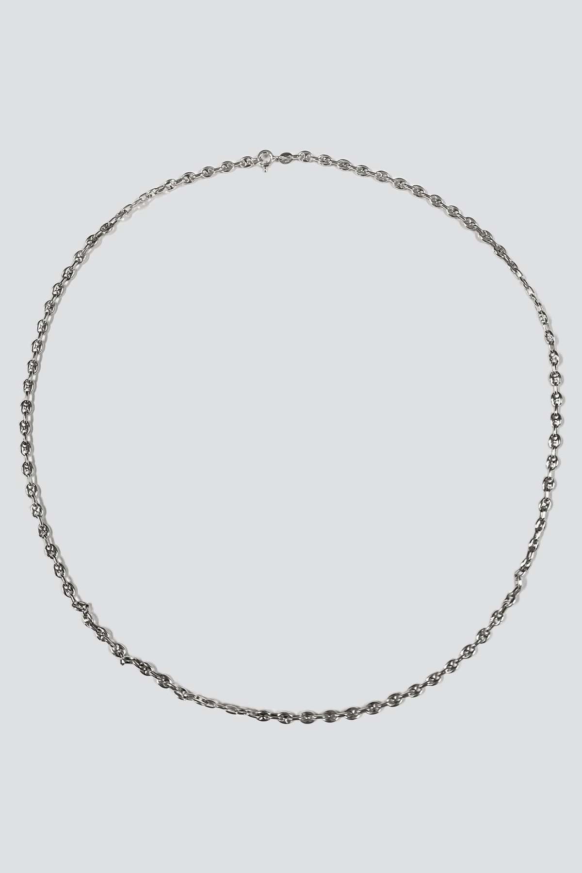 Silver Mariner Curb Chain w/ Spring Ring Charm Necklace main image 1