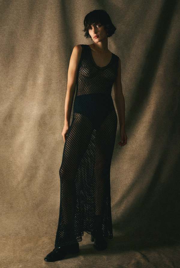 Silk Laundry Crochet Scoop Neck Dress | Garmentory