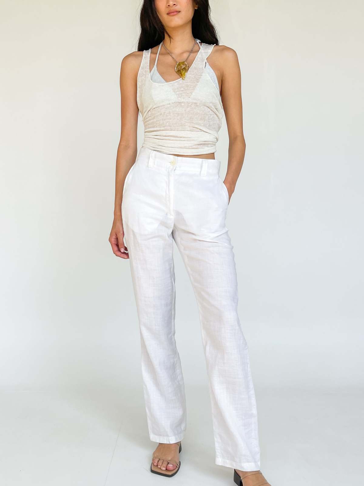 Jil Sander Linen Pant - White | Garmentory
