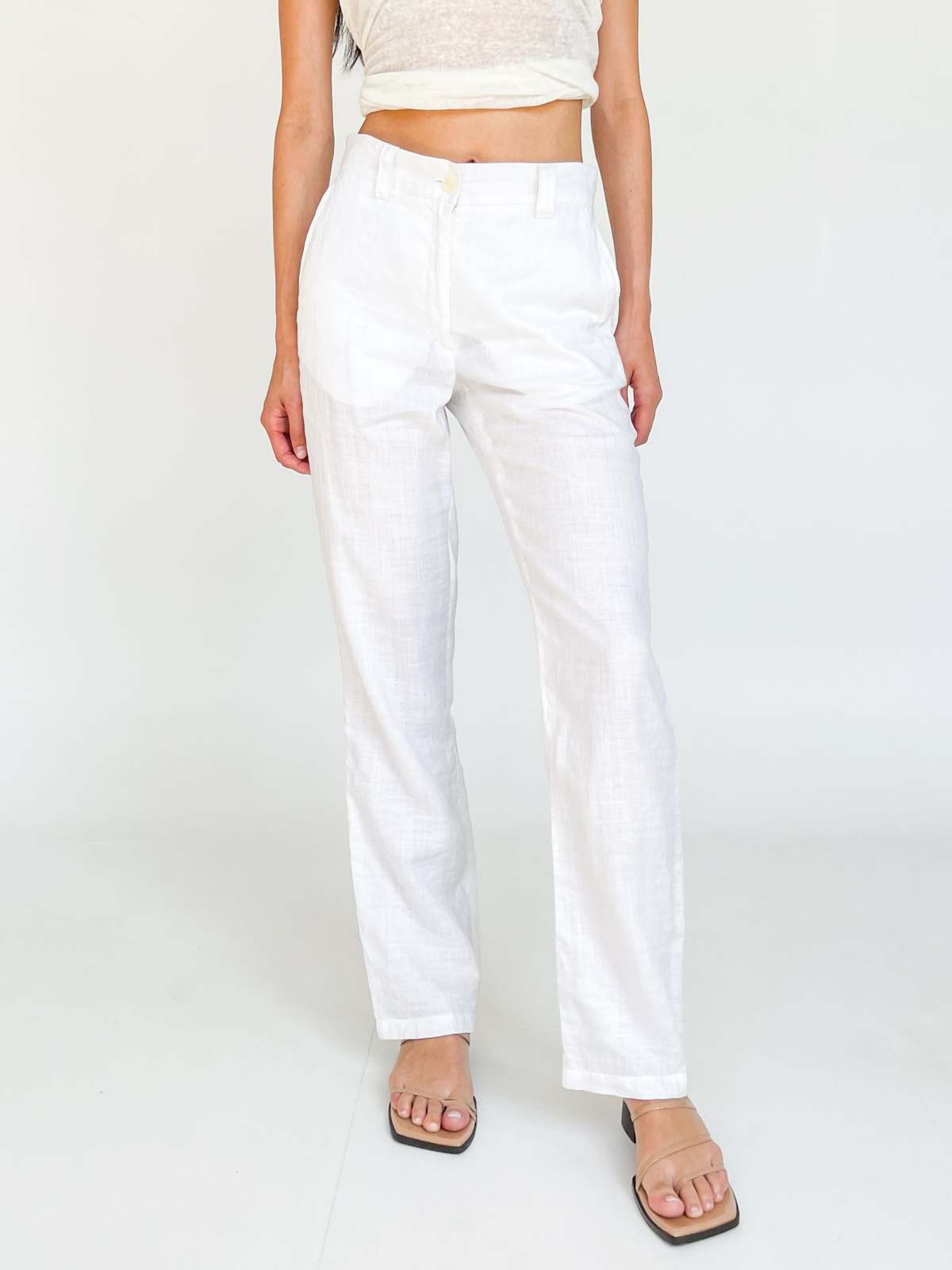 Jil Sander Linen Pant - White | Garmentory