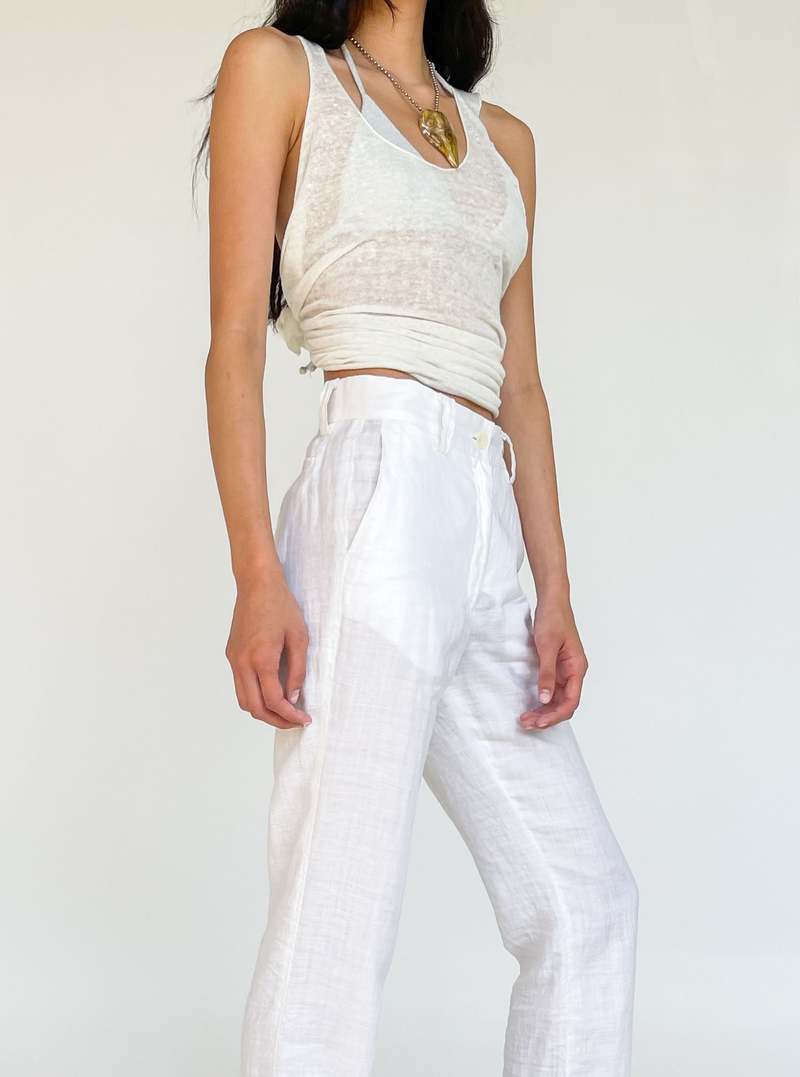 VIP【関税送料無料】希少 JIL SANDER WHITE BEIGE COTTON PANTS Jil Sander two-tone wide-leg Jeans | Neutrals | FARFETCH