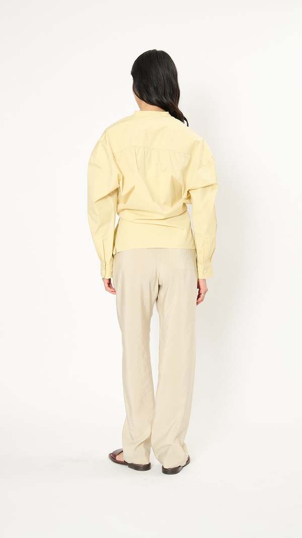 Lemaire Officer Collar Twisted Shirt - Dusty Yellow | Garmentory