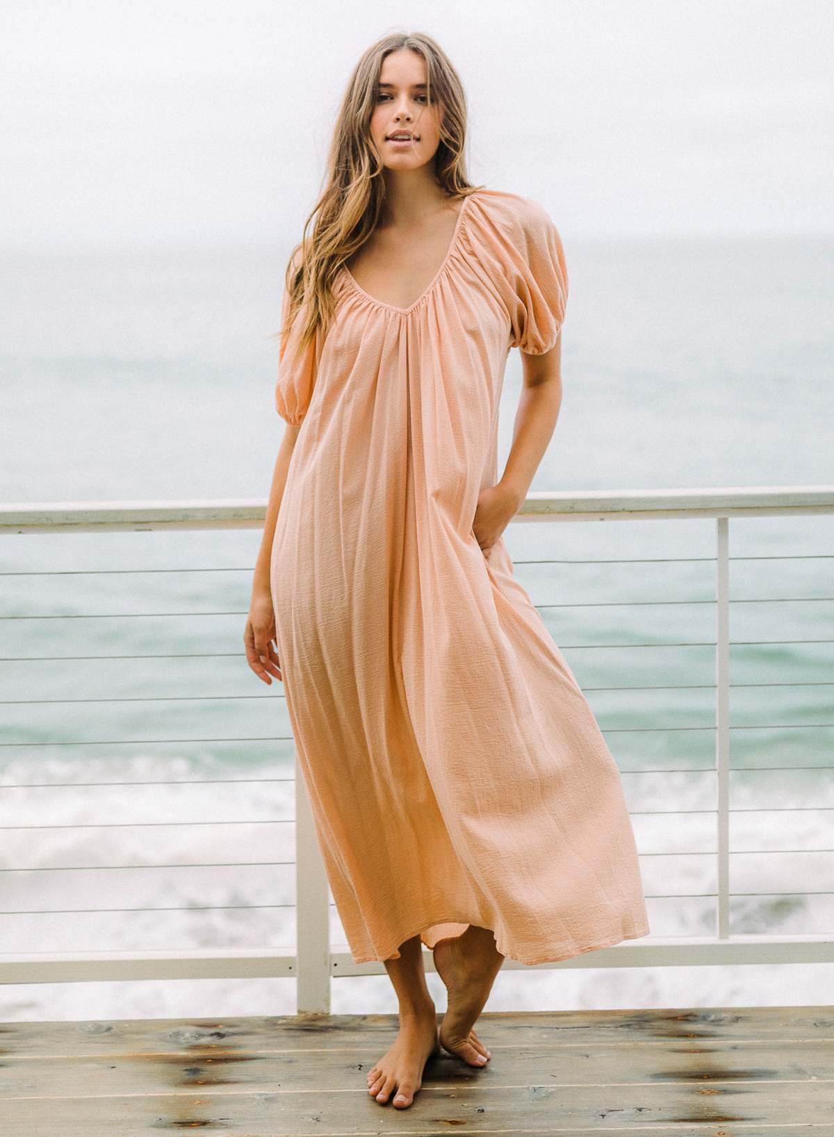 knee length dresses for ladies Cove Tie Straps Midi Dress – Revelry Harbor main image 0