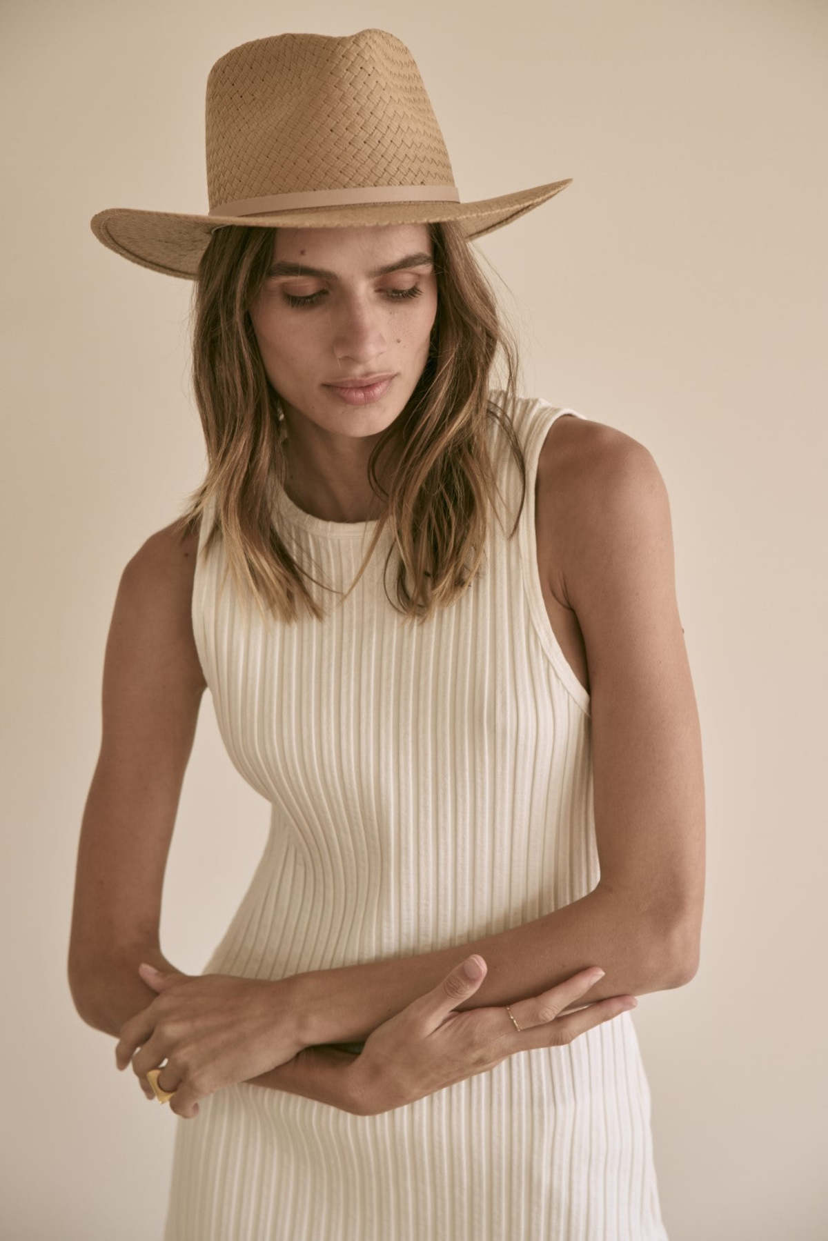Janessa Leoné Brandie Woven Straw Fedora in Sand Janessa Leoné Judith Fedora - Natural – Soleil Blue main image 4