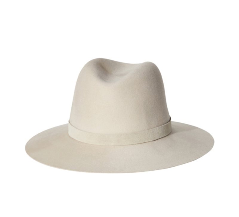 NEW JANESSA LEONE women\'s corinne hat in fog Janessa Leoné Corinne Belted Wool Fedora Hat - Fog  main image 2