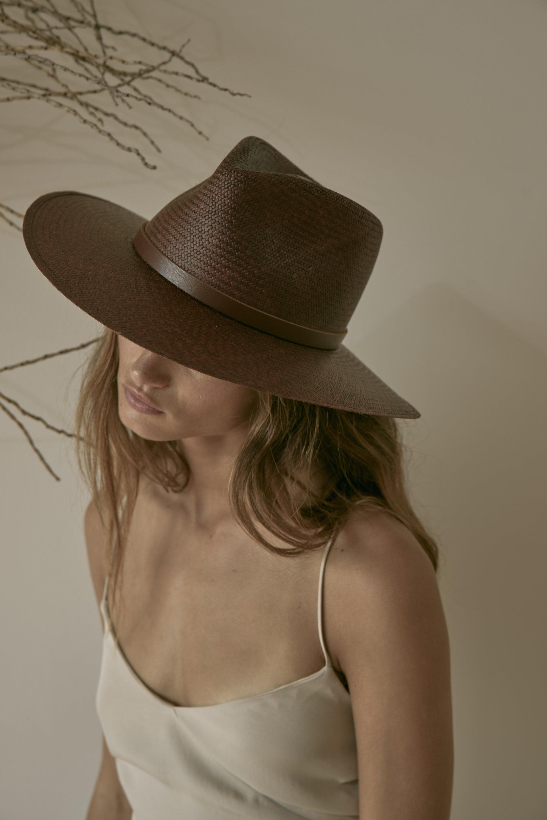 Janessa Leone Scarlett Hat in Chestnut L Colette Hat | Janessa Leoné main image 3