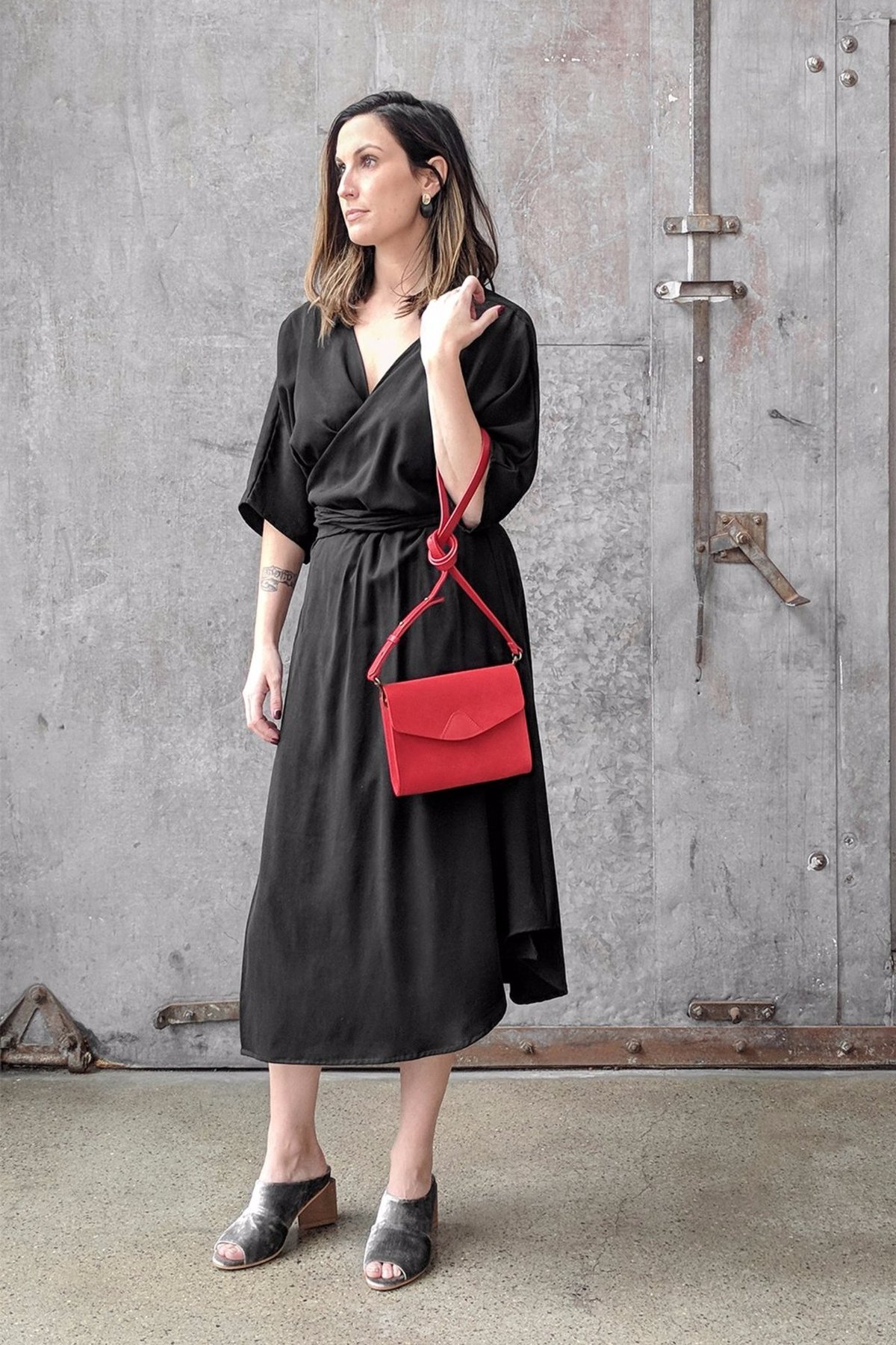 Hackwith Design House Reversible Wrap Dress - Black - Image 1 of 8