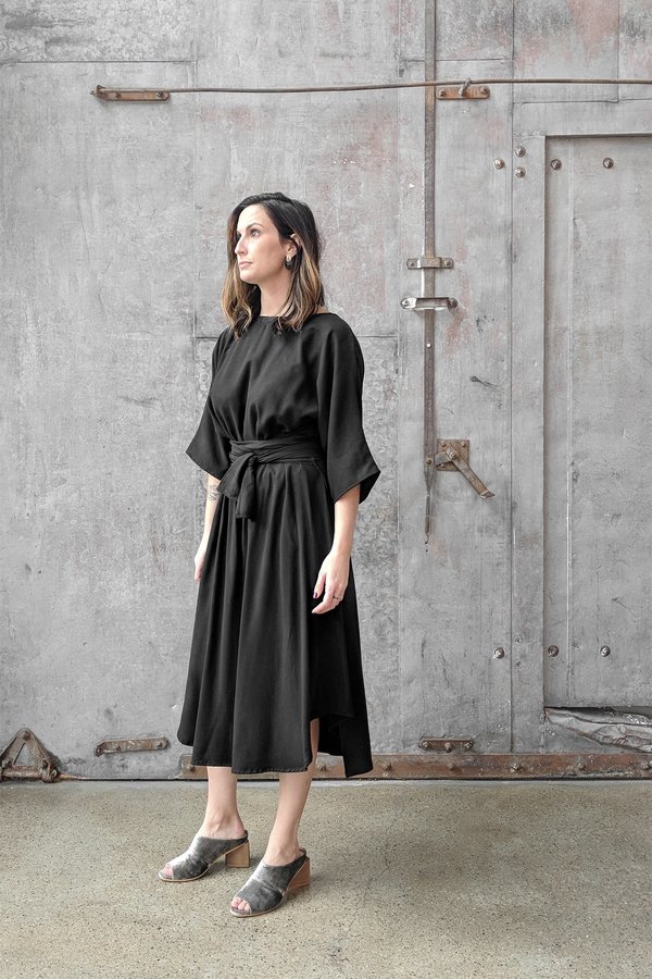 Hackwith Design House Reversible Wrap Dress - Black