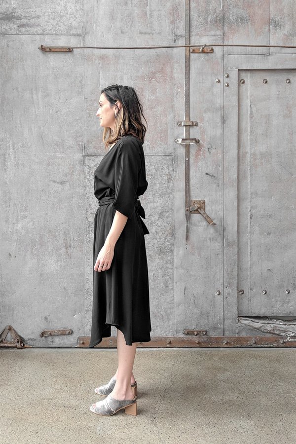 Hackwith Design House Reversible Wrap Dress - Black