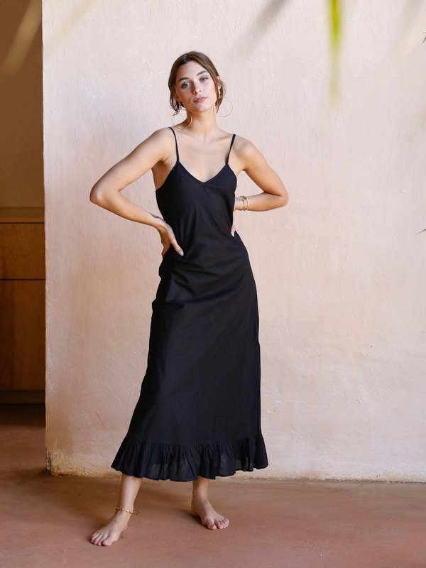 cotton slip dress Confident Ruched Corset Mini Dress in Black main image 0