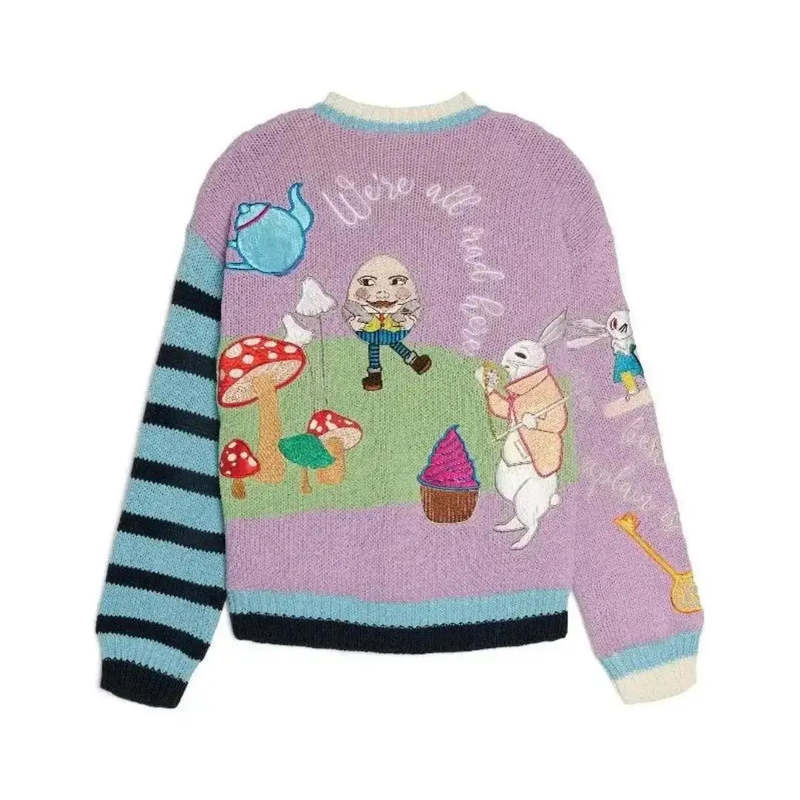 トップス wonderland Knit cardigan Women's Cotton Cardigan Sweater - with High Collar and