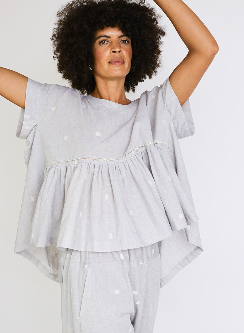 Seek Collective Zoe Top - Tranquil Square Weave