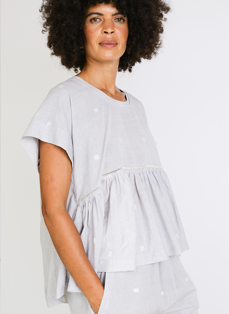 Seek Collective Zoe Top - Tranquil Square Weave