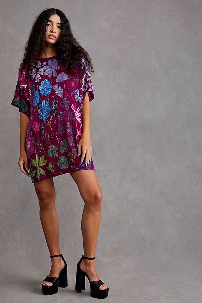 free people beaded mini dress ASHLEYlauren 4658 Long Sleeve Beaded Cocktail Dress