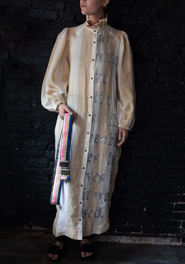 poetry shirt dress Linen button-front maxi-dress