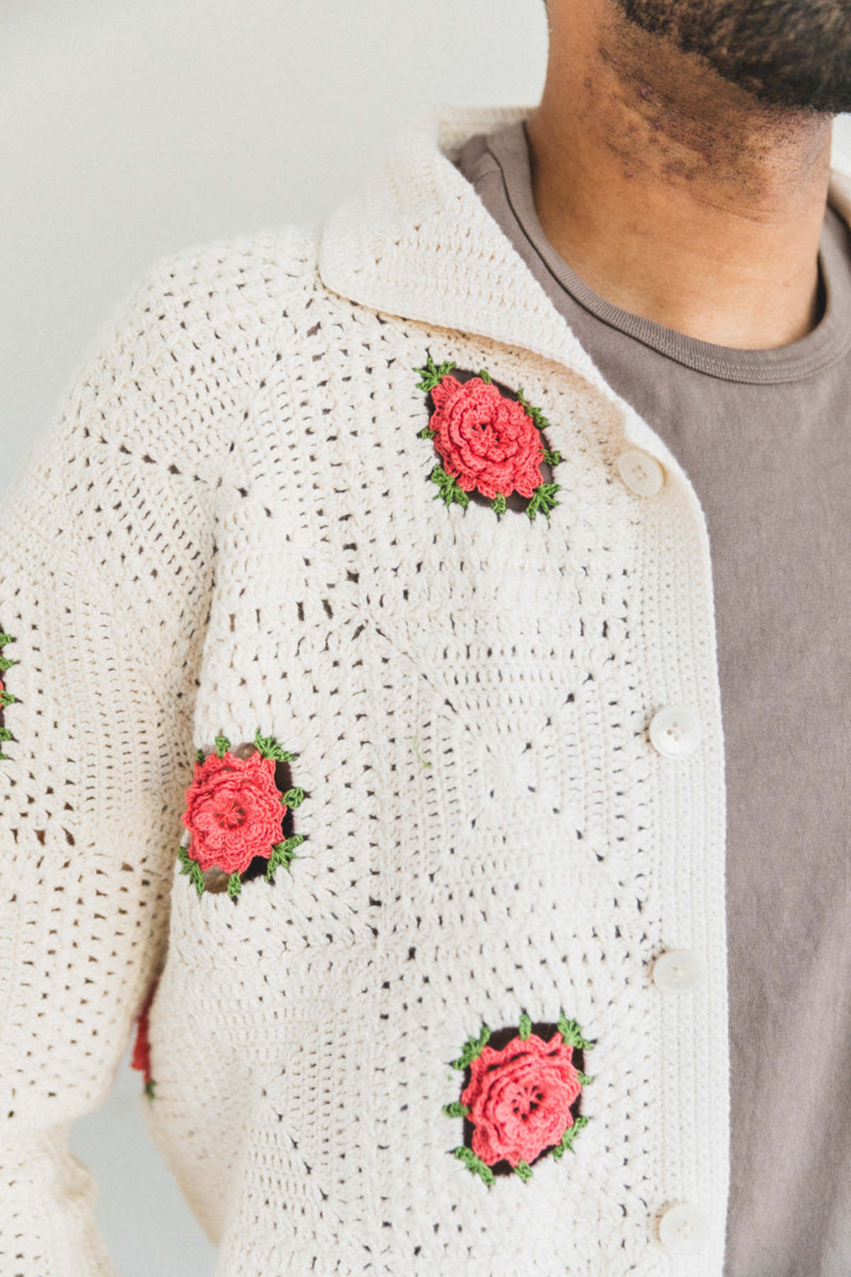 BODE ROSETTE CROCHET SHIRT - white | Garmentory