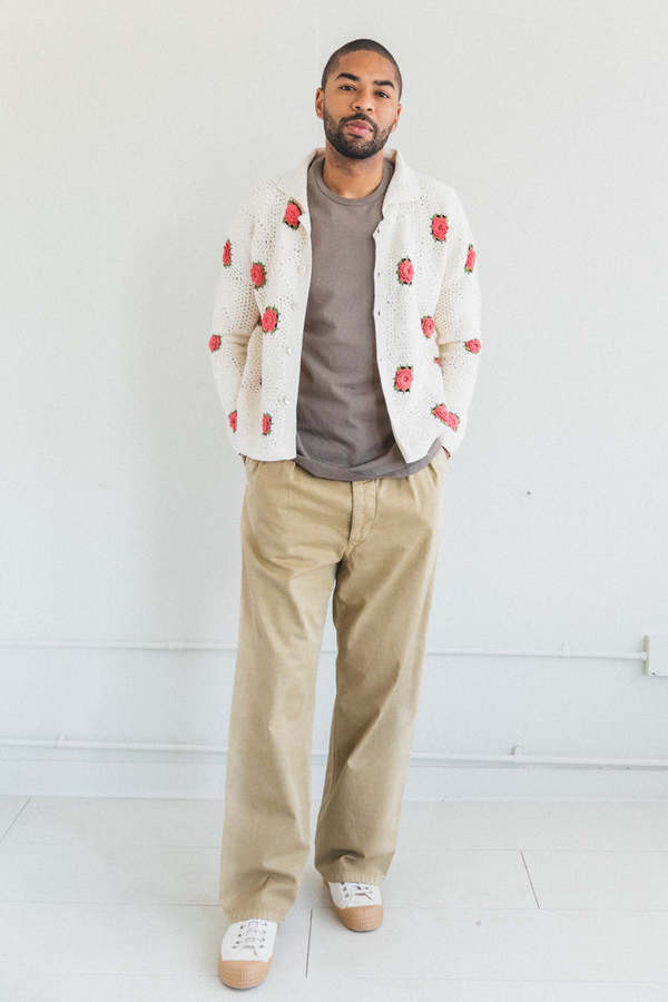 トップス BODE crochet rosette cardigan BODE ROSETTE CROCHET SHIRT - white | Garmentory