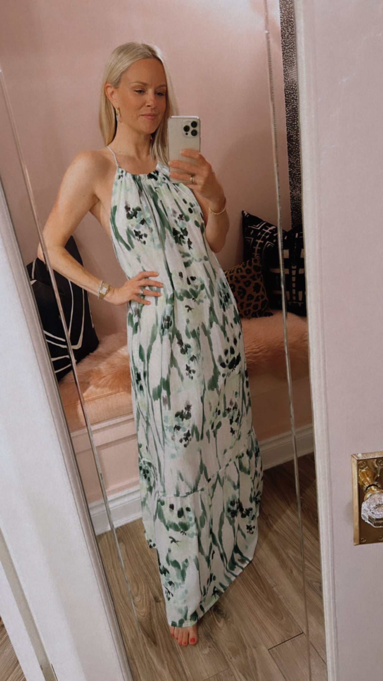 sleeves green formal dress Wedtrend Women Chiffon Dark Green Evening Dress A Line V Neck Floor Length  Mother Of The Bridal Dress With Half Sleeves – WEDTREND main image 0