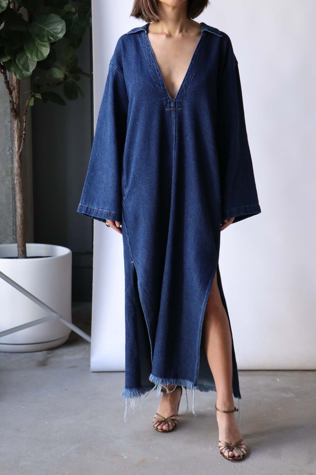 Rachel Comey Terri Washed Burbank Denim Dress - Indigo | Garmentory