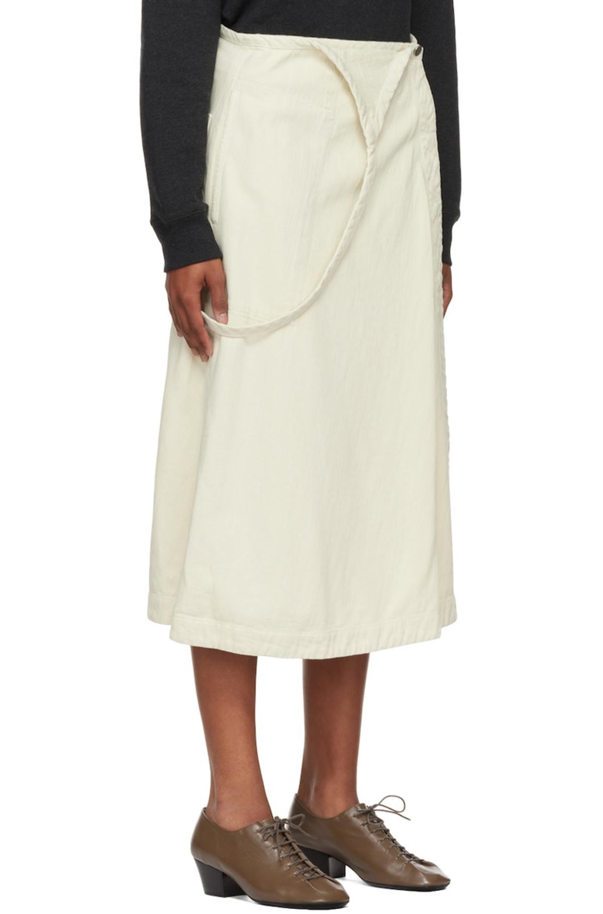 VIP【関税送料無料】希少 LEMAIRE CREAM SKIRT Lemaire Apron Midi Skirt - Off White | Garmentory
