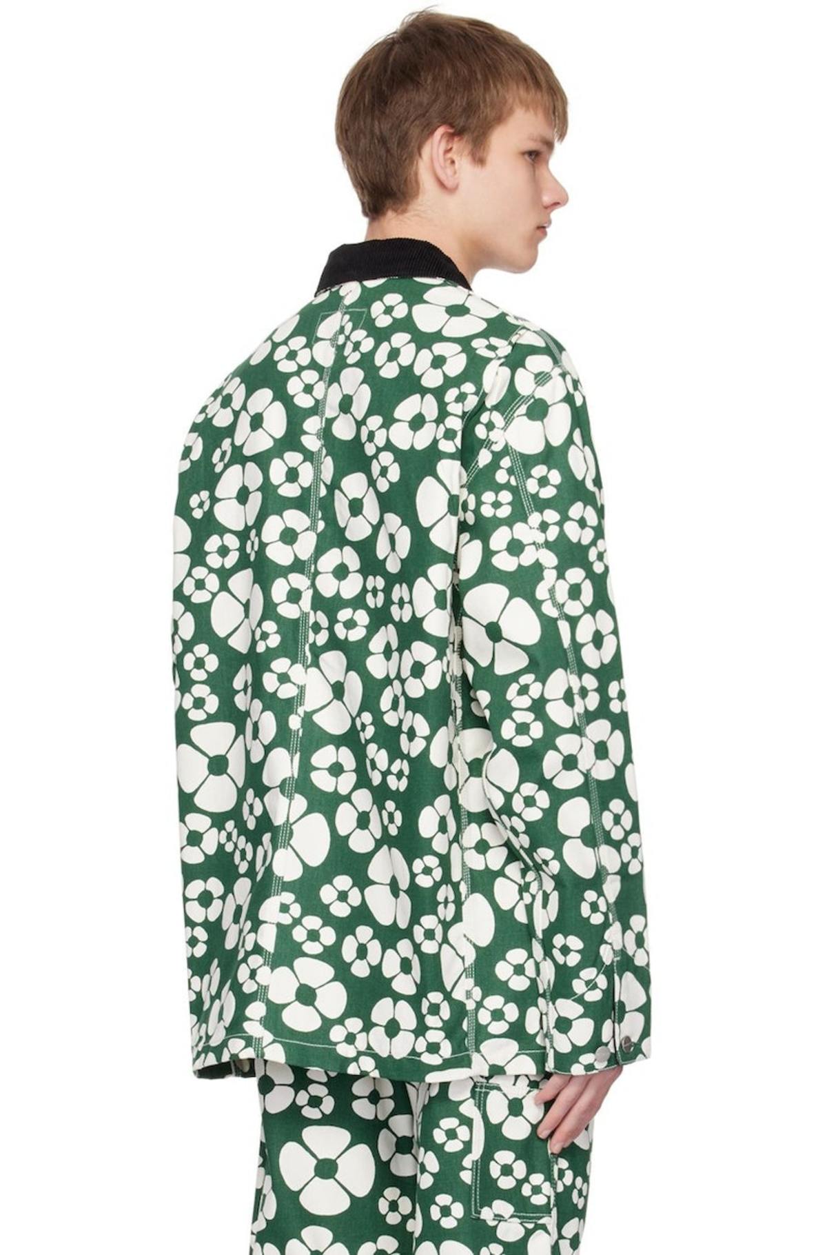 Marni Green & White Carhartt WIP Edition Jacket - Forest Green