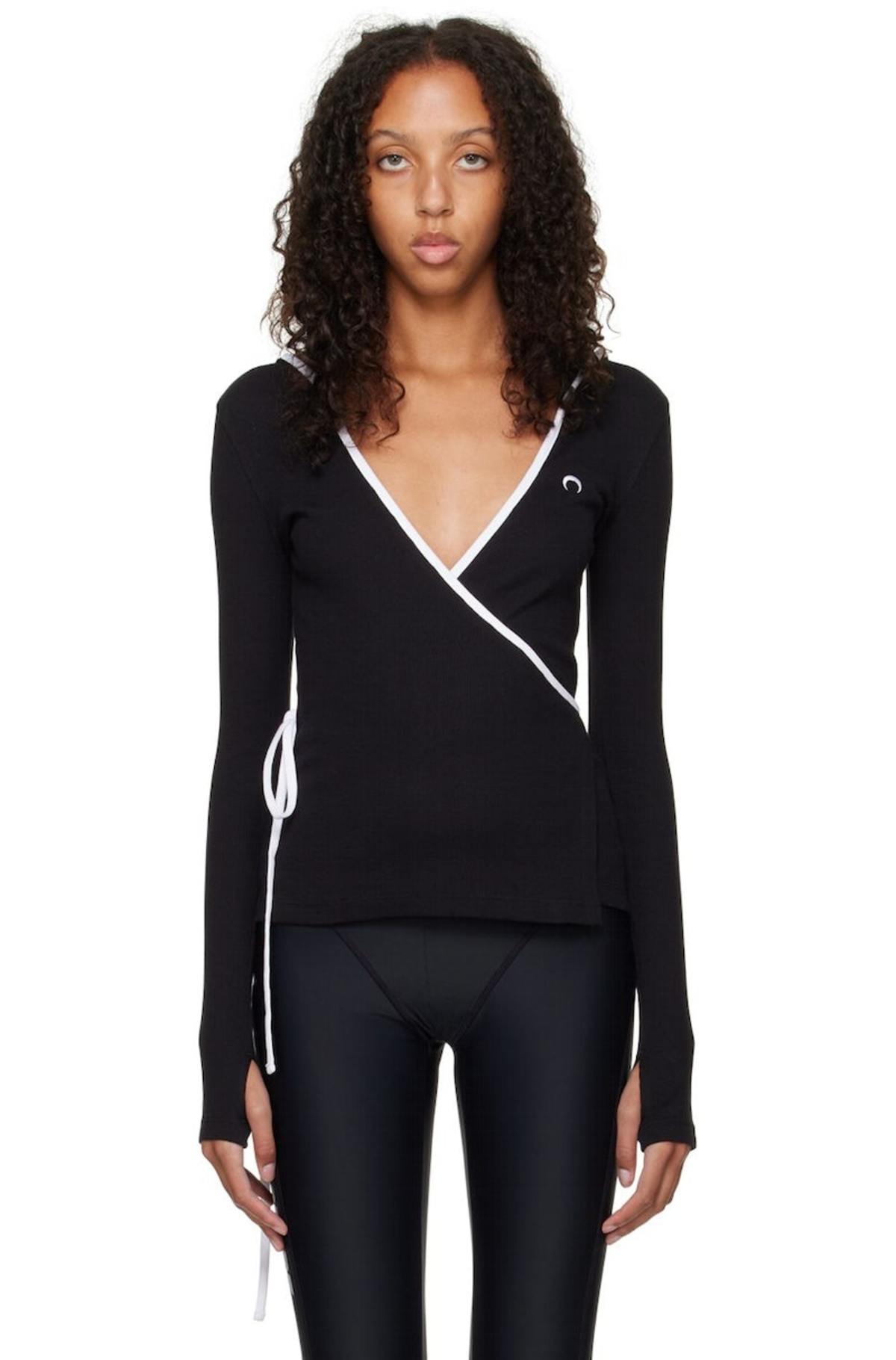 Marine Serre Wrap Hoodie - Black | Garmentory