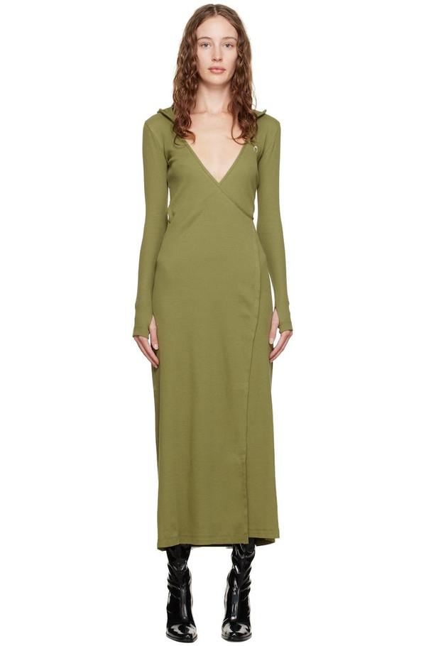 knee length dresses for ladies Recycled Draped Statue Jersey Long Dress main image 0
