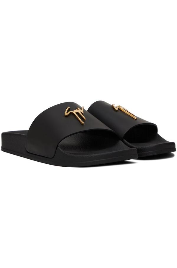 Giuseppe Zanotti Brett Slides - Black | Garmentory