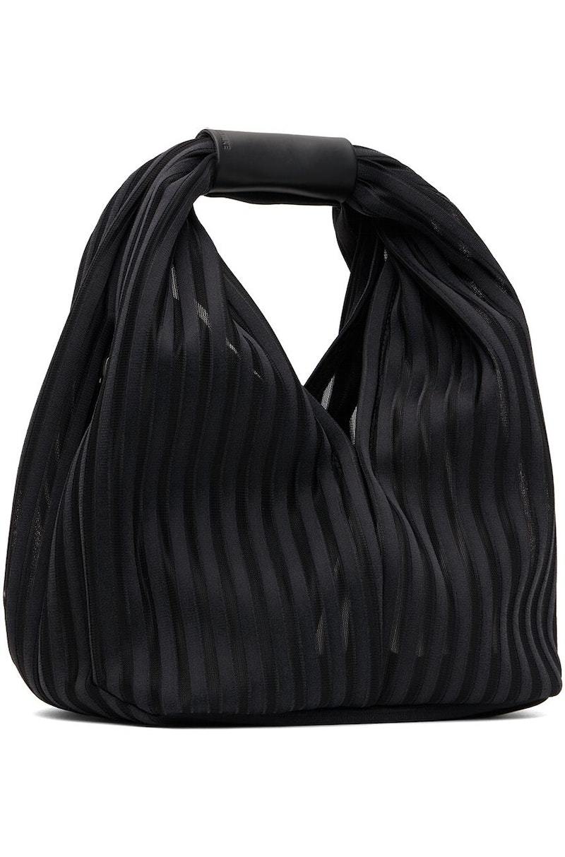 イッセイミヤケ PLEATS PLEASE LINEAR KNIT BAG 黒